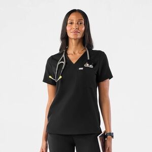 Figs Black Catarina One-Pocket Scrub Top